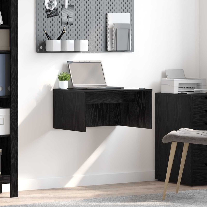 Casa si Gradina - Mobilier - Mese si birouri - Birouri - Birou montat pe perete Pe perete Stejar Negru 60 x 45 x 30 cm - Infinity.ro