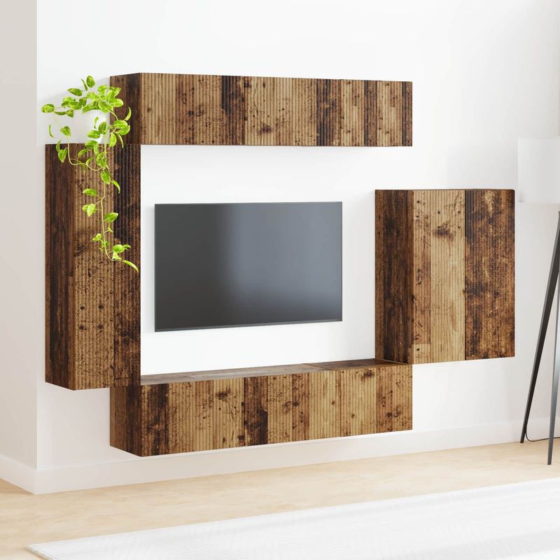 Casa si Gradina - Mobilier - Seturi de mobilier - Seturi living - Set de mobilier 6 pcs, Lemn Vechi - Infinity.ro
