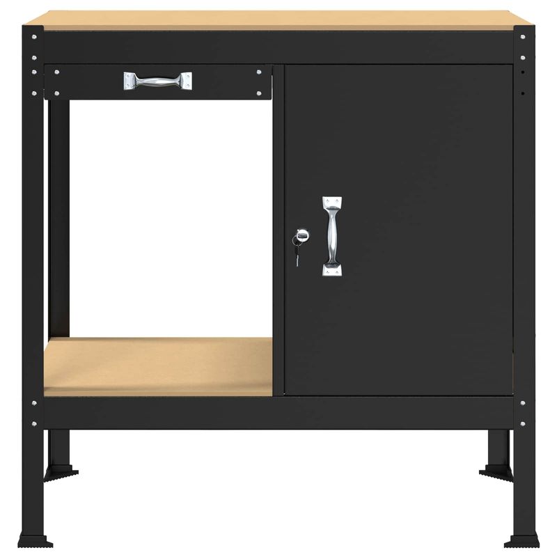 Casa si Gradina - Constructii - Scule de mana si unelte - Mese si bancuri de lucru - Banci de lucru cu sertar Negru 81 x 41 x 145 cm Lemn compozit - Infinity.ro
