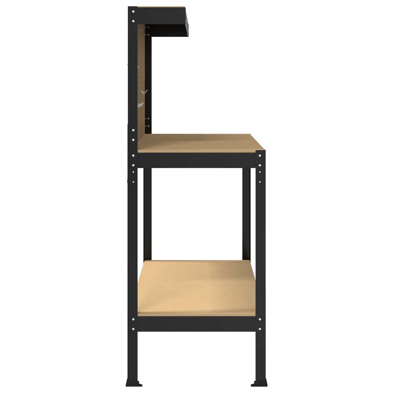 Casa si Gradina - Constructii - Scule de mana si unelte - Mese si bancuri de lucru - Banci de lucru cu raft Negru 81 x 41 x 145 cm Lemn compozit - Infinity.ro