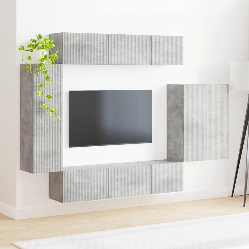 Casa si Gradina - Mobilier - Seturi de mobilier - Seturi living - Set de mobilier 6 pcs, Gri din beton - Infinity.ro
