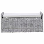 Casa si Gradina - Mobilier - Canapele si coltare - Banchete - Banca cu spatiu de depozitare Alb spalat 110 x 40 x 50 cm Ratan - Infinity.ro