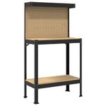 Casa si Gradina - Constructii - Scule de mana si unelte - Mese si bancuri de lucru - Banci de lucru cu raft Negru 81 x 41 x 145 cm Lemn compozit - Infinity.ro