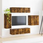 Casa si Gradina - Mobilier - Seturi de mobilier - Seturi living - Set de mobilier 6 pcs, Stejar fumuriu - Infinity.ro