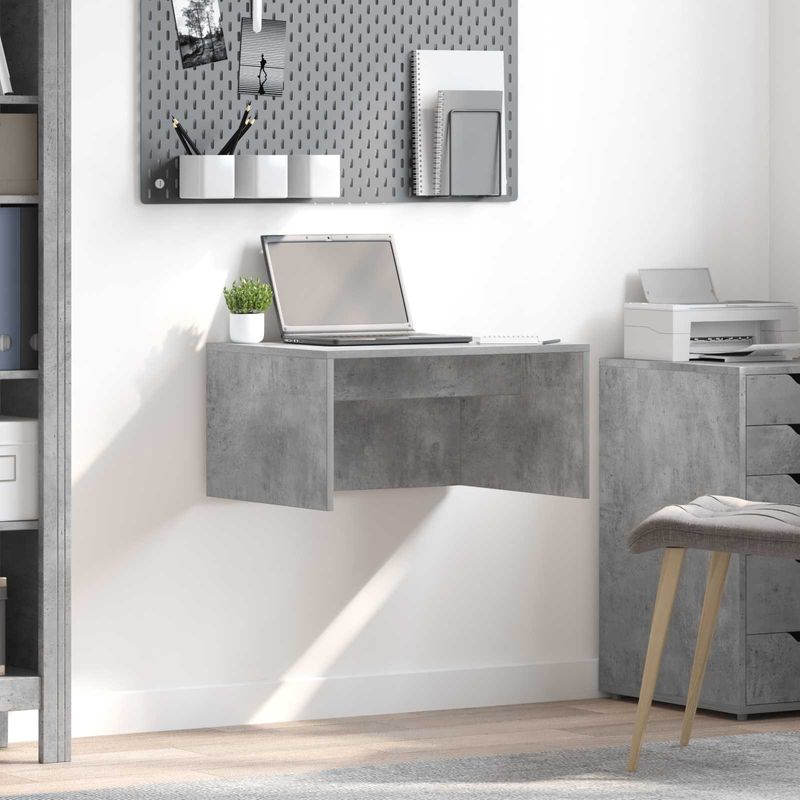 Casa si Gradina - Mobilier - Mese si birouri - Birouri - Birou montat pe perete Pe perete Gri din beton 60 x 45 x 30 cm - Infinity.ro