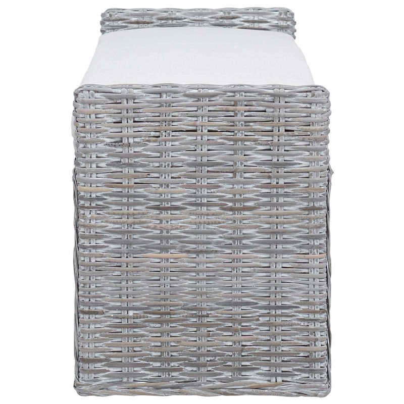 Casa si Gradina - Mobilier - Canapele si coltare - Banchete - Banca cu spatiu de depozitare Alb spalat 110 x 40 x 50 cm Ratan - Infinity.ro