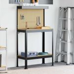 Casa si Gradina - Constructii - Scule de mana si unelte - Mese si bancuri de lucru - Banci de lucru cu raft Negru 81 x 41 x 145 cm Lemn compozit - Infinity.ro