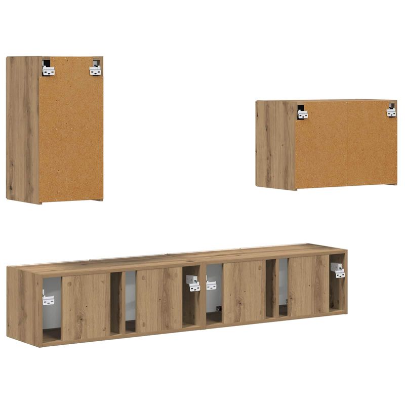 Casa si Gradina - Mobilier - Seturi de mobilier - Seturi living - Set de mobilier 4 pcs, Stejar Artizanal - Infinity.ro