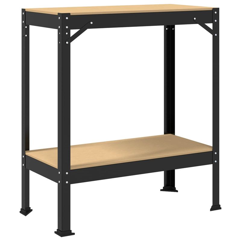 Casa si Gradina - Constructii - Scule de mana si unelte - Mese si bancuri de lucru - Banci de lucru cu raft Negru 81 x 41 x 145 cm Lemn compozit - Infinity.ro