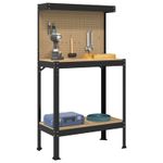 Casa si Gradina - Constructii - Scule de mana si unelte - Mese si bancuri de lucru - Banci de lucru cu raft Negru 81 x 41 x 145 cm Lemn compozit - Infinity.ro