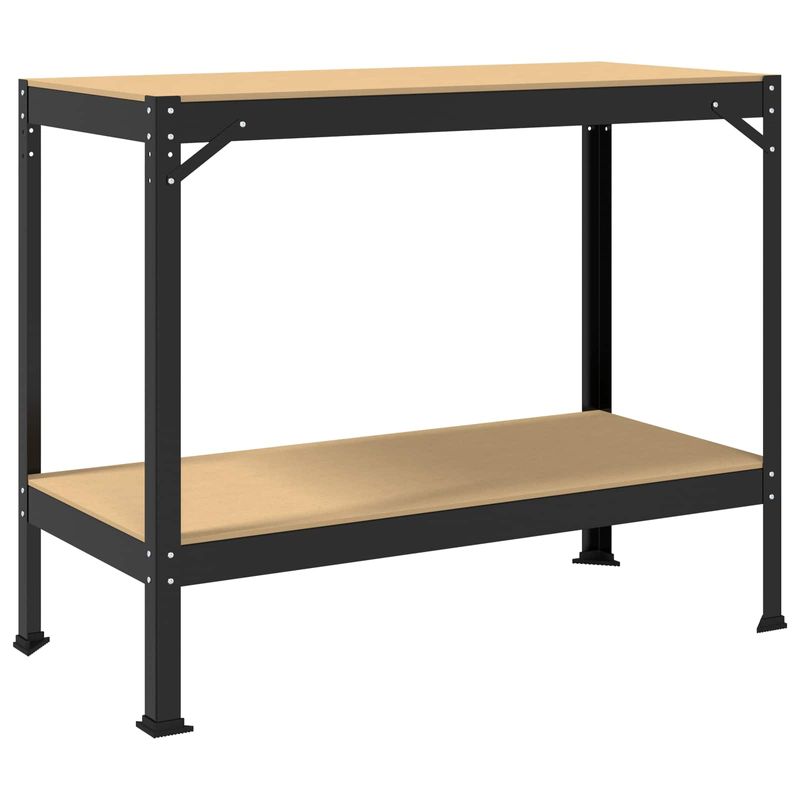 Casa si Gradina - Constructii - Scule de mana si unelte - Mese si bancuri de lucru - Banci de lucru cu raft Negru 81 x 41 x 145 cm Lemn compozit - Infinity.ro