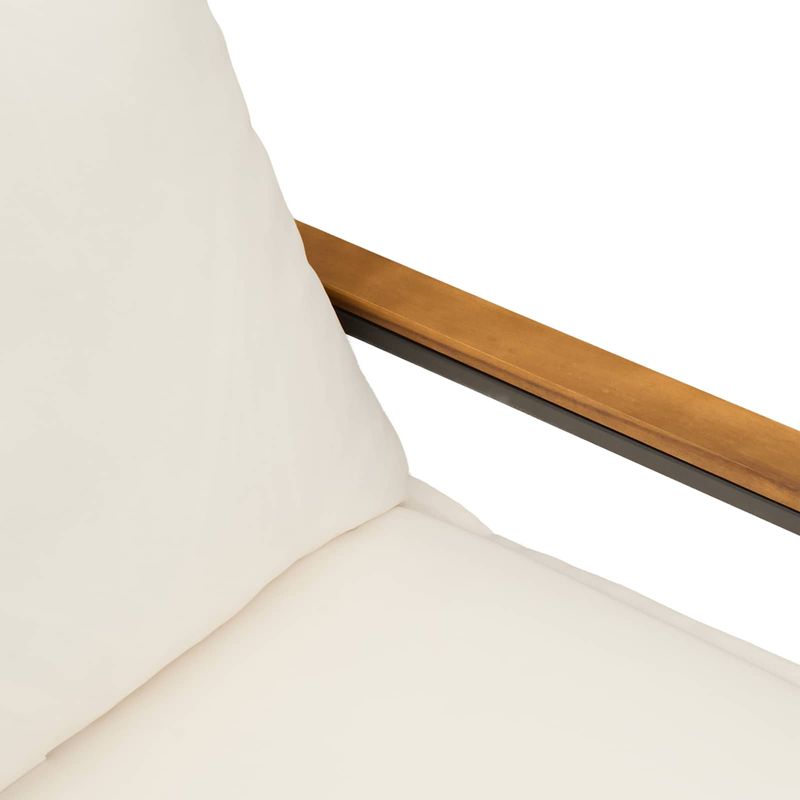 Casa si Gradina - Gradina si terasa - Mobilier exterior - Bancute de gradina - Banca cu perna Negru si Alb crem 115 x 65 x 72 cm Ratan - Infinity.ro
