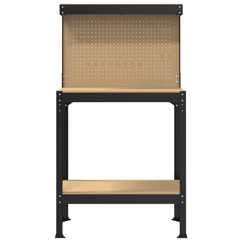 Casa si Gradina - Constructii - Scule de mana si unelte - Mese si bancuri de lucru - Banci de lucru cu raft Negru 81 x 41 x 145 cm Lemn compozit - Infinity.ro