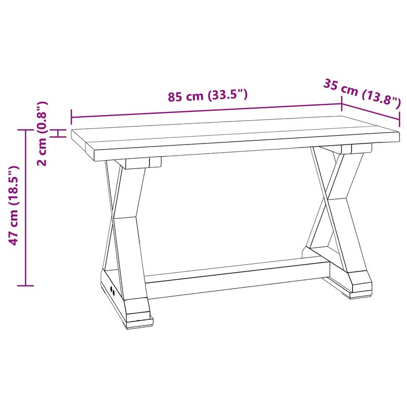Casa si Gradina - Mobilier - Canapele si coltare - Banchete - Banca natural 85 x 35 x 45 cm Lemn masiv recuperat - Infinity.ro