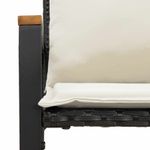Casa si Gradina - Gradina si terasa - Mobilier exterior - Bancute de gradina - Banca cu perna Negru si Alb crem 115 x 65 x 72 cm Ratan - Infinity.ro