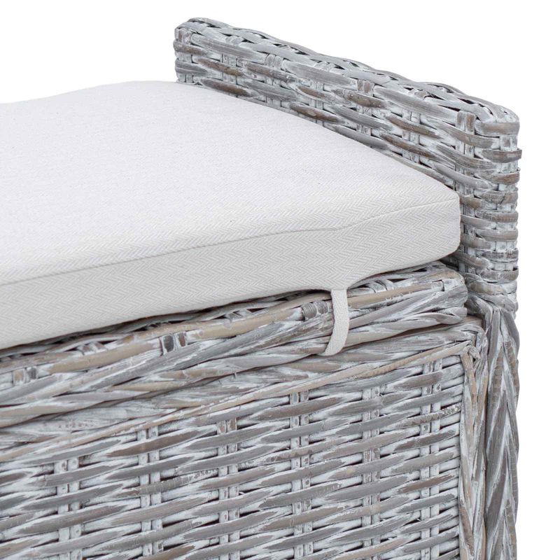 Casa si Gradina - Mobilier - Canapele si coltare - Banchete - Banca cu spatiu de depozitare Alb spalat 110 x 40 x 50 cm Ratan - Infinity.ro