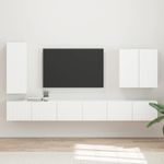 Casa si Gradina - Mobilier - Seturi de mobilier - Seturi living - Set de mobilier 6 pcs, Alb - Infinity.ro