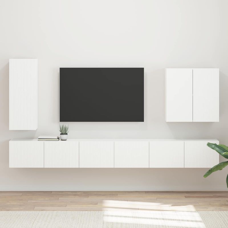 Casa si Gradina - Mobilier - Seturi de mobilier - Seturi living - Set de mobilier 6 pcs, Alb - Infinity.ro