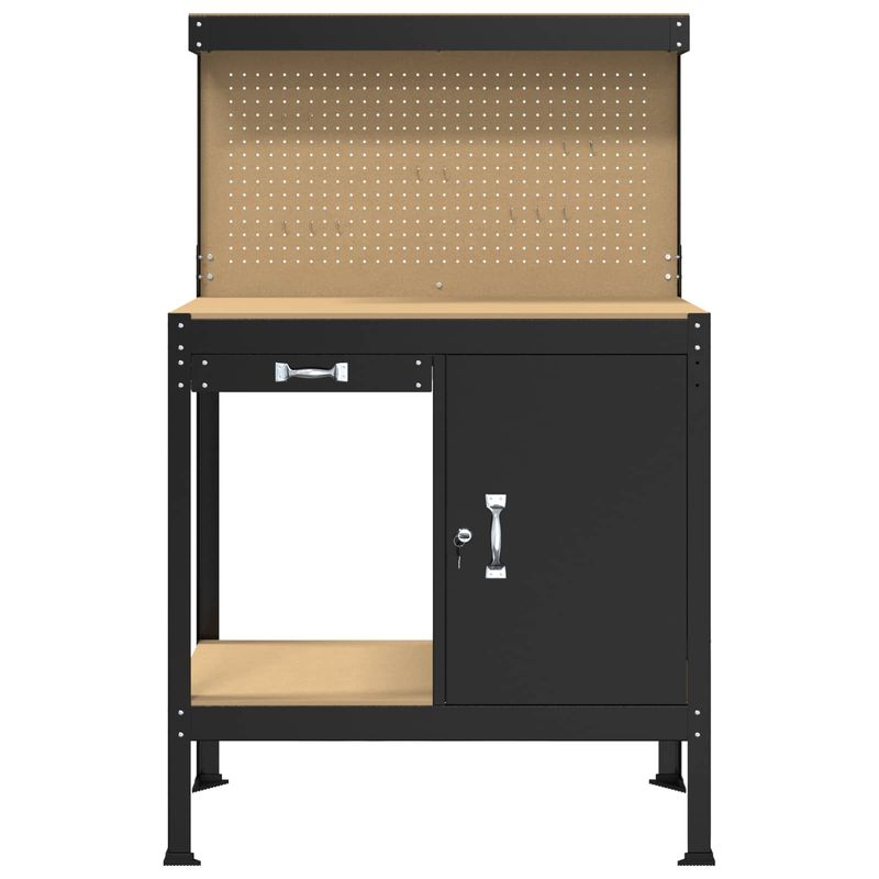 Casa si Gradina - Constructii - Scule de mana si unelte - Mese si bancuri de lucru - Banci de lucru cu sertar Negru 81 x 41 x 145 cm Lemn compozit - Infinity.ro