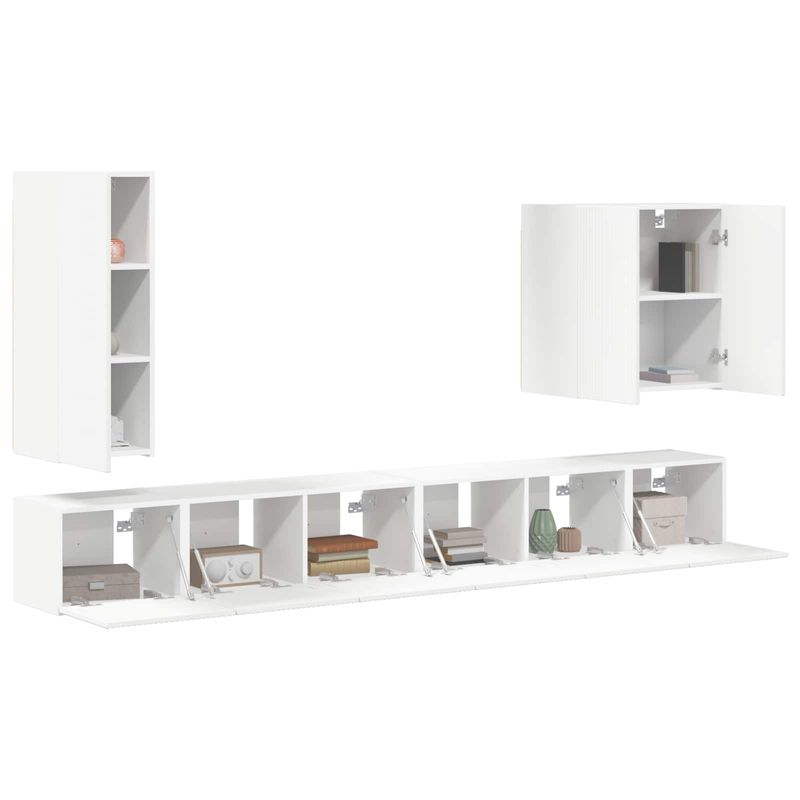 Casa si Gradina - Mobilier - Seturi de mobilier - Seturi living - Set de mobilier 6 pcs, Alb - Infinity.ro