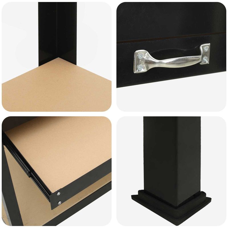 Casa si Gradina - Constructii - Scule de mana si unelte - Mese si bancuri de lucru - Banci de lucru cu sertar Negru 81 x 41 x 145 cm Lemn compozit - Infinity.ro