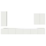 Casa si Gradina - Mobilier - Seturi de mobilier - Seturi living - Set de mobilier 6 pcs, Alb - Infinity.ro