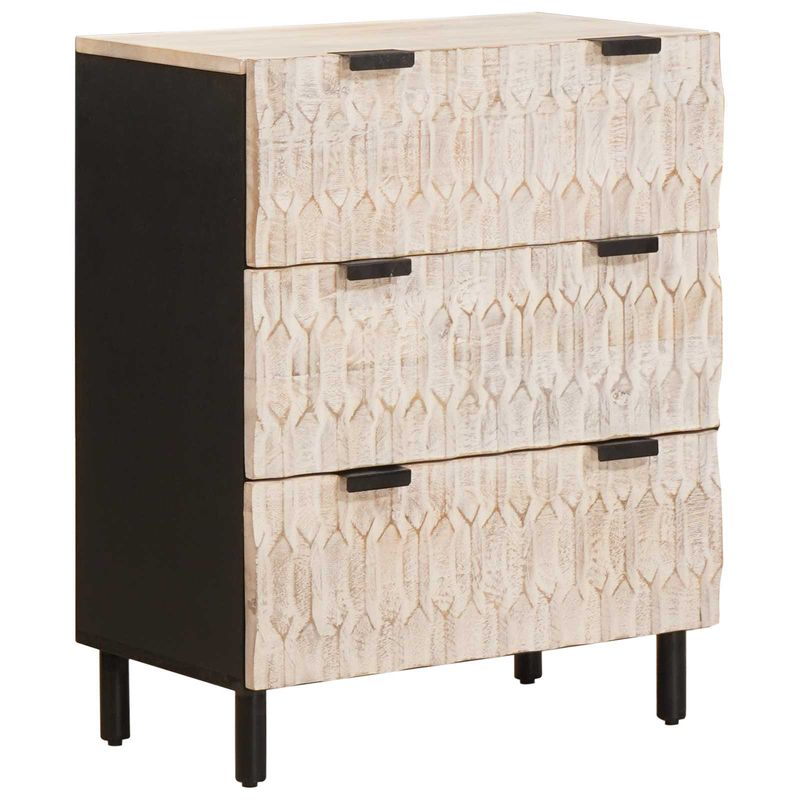 Casa si Gradina - Mobilier - Dulapuri si sifoniere - Dulapuri - Bufet Finisaj Alb Spalat 60 x 33,5 x 75 cm Lemn de mango solid - Infinity.ro