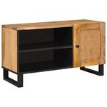 Casa si Gradina - Mobilier - Dulapuri si sifoniere - Dulapuri - Cabinet TV cu usa Maro 80 x 31,5 x 46 cm Lemn de mango solid - Infinity.ro