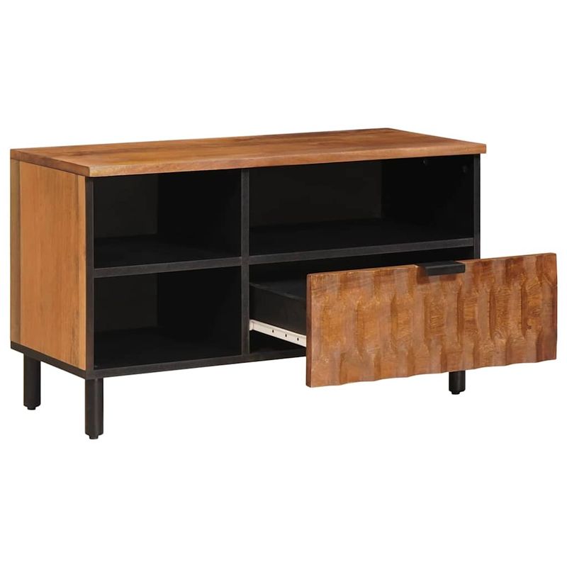 Casa si Gradina - Mobilier - Comode si corpuri - Comode - Cabinet TV cu sertar Finisaj Acacia Maro 80 x 33,5 x 46 cm - Infinity.ro