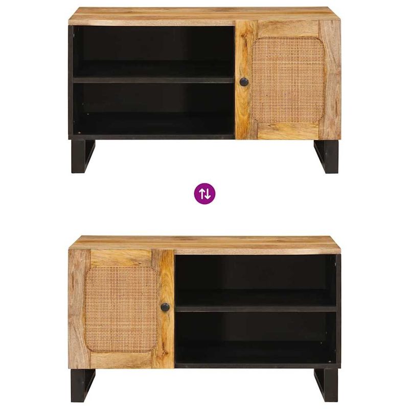 Casa si Gradina - Mobilier - Dulapuri si sifoniere - Dulapuri - Cabinet TV cu usa Maro 80 x 31,5 x 46 cm Lemn de mango solid - Infinity.ro
