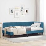 Casa si Gradina - Mobilier - Paturi si accesorii - Paturi - Cadru de pat coltar cu saltea Altele 2 pcs albastru Catifea - Infinity.ro