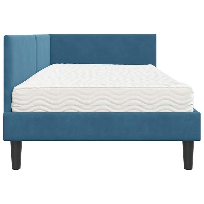 Casa si Gradina - Mobilier - Paturi si accesorii - Paturi - Cadru de pat coltar cu saltea Altele 2 pcs albastru Catifea - Infinity.ro