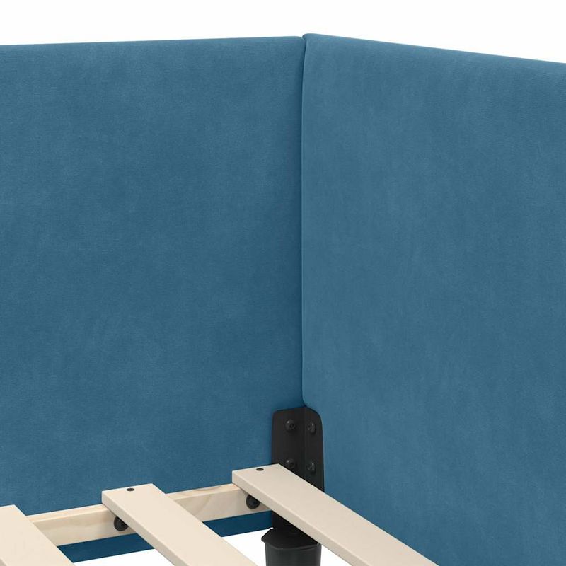 Casa si Gradina - Mobilier - Paturi si accesorii - Paturi - Cadru de pat coltar cu saltea Altele 2 pcs albastru Catifea - Infinity.ro