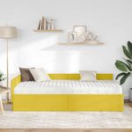 Casa si Gradina - Mobilier - Paturi si accesorii - Paturi - Cadru de pat coltar cu saltea Altele 2 pcs Galben Catifea - Infinity.ro