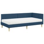 Casa si Gradina - Mobilier - Paturi si accesorii - Paturi - Cadru de pat coltar cu saltea Altele 2 pcs albastru tesatura - Infinity.ro