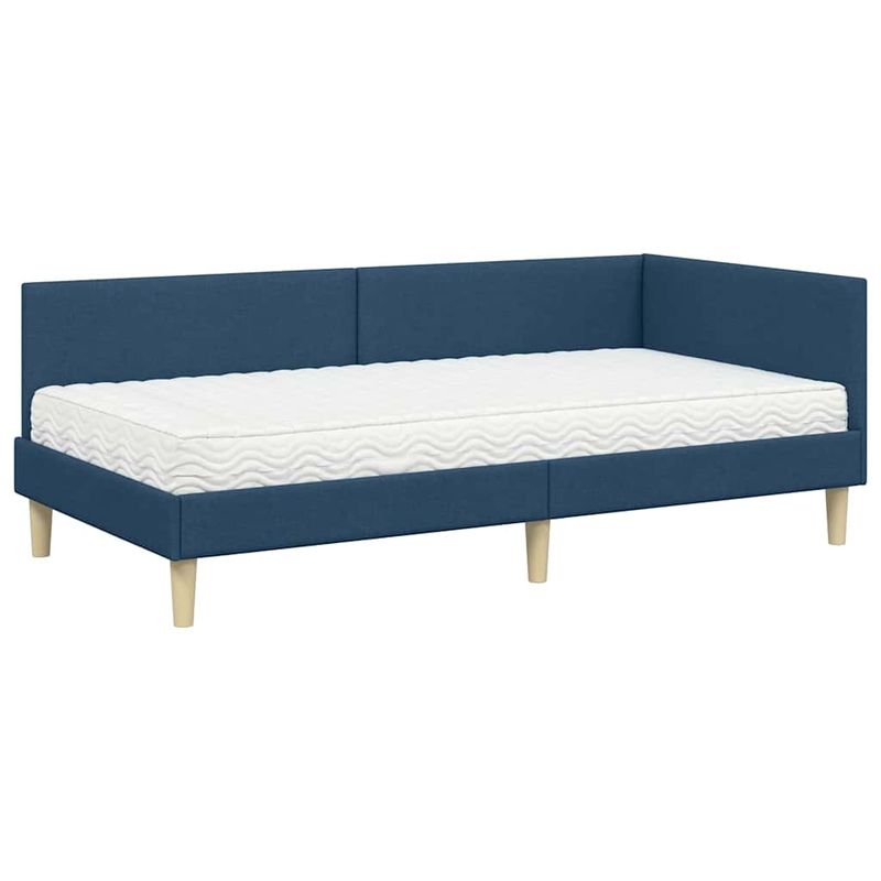 Casa si Gradina - Mobilier - Paturi si accesorii - Paturi - Cadru de pat coltar cu saltea Altele 2 pcs albastru tesatura - Infinity.ro