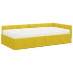 Casa si Gradina - Mobilier - Paturi si accesorii - Paturi - Cadru de pat coltar cu saltea Altele 2 pcs Galben Catifea - Infinity.ro