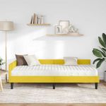 Casa si Gradina - Mobilier - Paturi si accesorii - Paturi - Cadru de pat coltar cu saltea Altele 2 pcs Galben Catifea - Infinity.ro