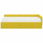Casa si Gradina - Mobilier - Paturi si accesorii - Paturi - Cadru de pat coltar cu saltea Altele 2 pcs Galben Catifea - Infinity.ro