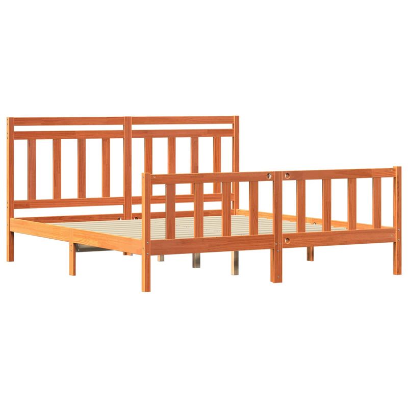 Casa si Gradina - Mobilier - Paturi si accesorii - Paturi - Cadru de pat 2 pcs Maroniu cerat 180 x 200 cm Lemn de pin masiv - Infinity.ro