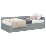 Casa si Gradina - Mobilier - Paturi si accesorii - Paturi - Cadru de pat coltar cu saltea Altele 2 pcs Gri deschis tesatura - Infinity.ro
