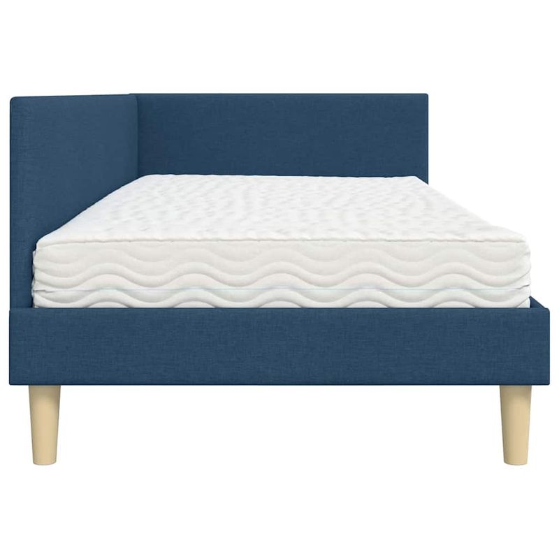 Casa si Gradina - Mobilier - Paturi si accesorii - Paturi - Cadru de pat coltar cu saltea Altele 2 pcs albastru tesatura - Infinity.ro