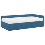 Casa si Gradina - Mobilier - Paturi si accesorii - Paturi - Cadru de pat coltar cu saltea Altele 2 pcs albastru Catifea - Infinity.ro