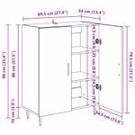 Casa si Gradina - Mobilier - Comode si corpuri - Comode - Bufet Stejar Negru 69,5 x 34 x 90 cm Lemn compozit - Infinity.ro
