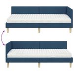 Casa si Gradina - Mobilier - Paturi si accesorii - Paturi - Cadru de pat coltar cu saltea Altele 2 pcs albastru tesatura - Infinity.ro