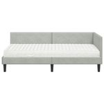 Casa si Gradina - Mobilier - Paturi si accesorii - Paturi - Cadru de pat coltar cu saltea Altele 2 pcs Gri deschis Catifea - Infinity.ro