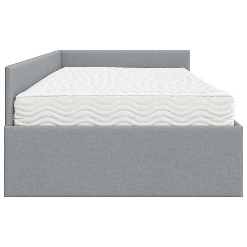Casa si Gradina - Mobilier - Paturi si accesorii - Paturi - Cadru de pat coltar cu saltea Altele 2 pcs Gri deschis tesatura - Infinity.ro