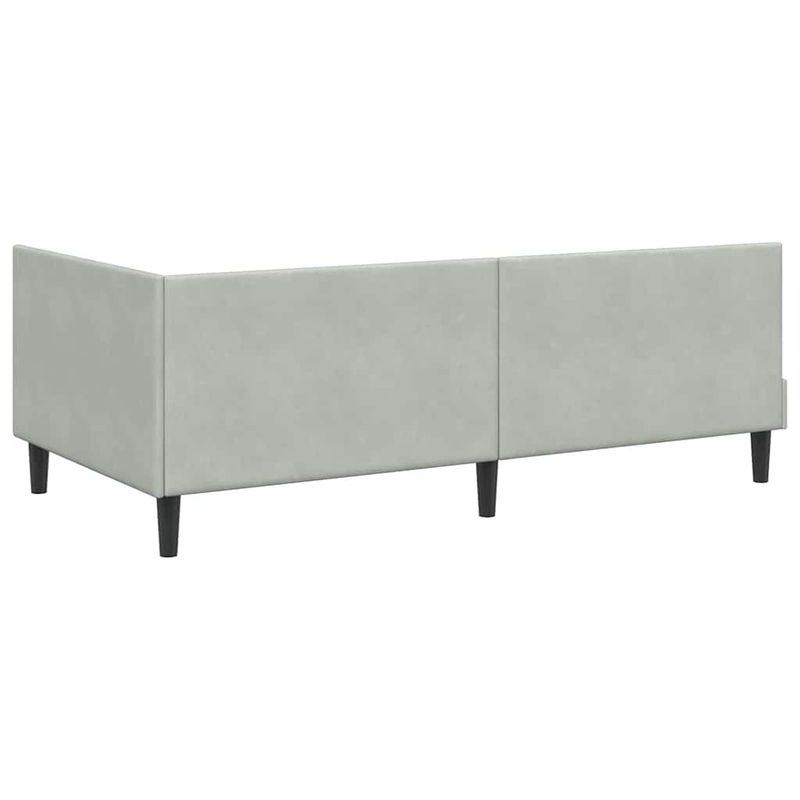 Casa si Gradina - Mobilier - Paturi si accesorii - Paturi - Cadru de pat coltar cu saltea Altele 2 pcs Gri deschis Catifea - Infinity.ro