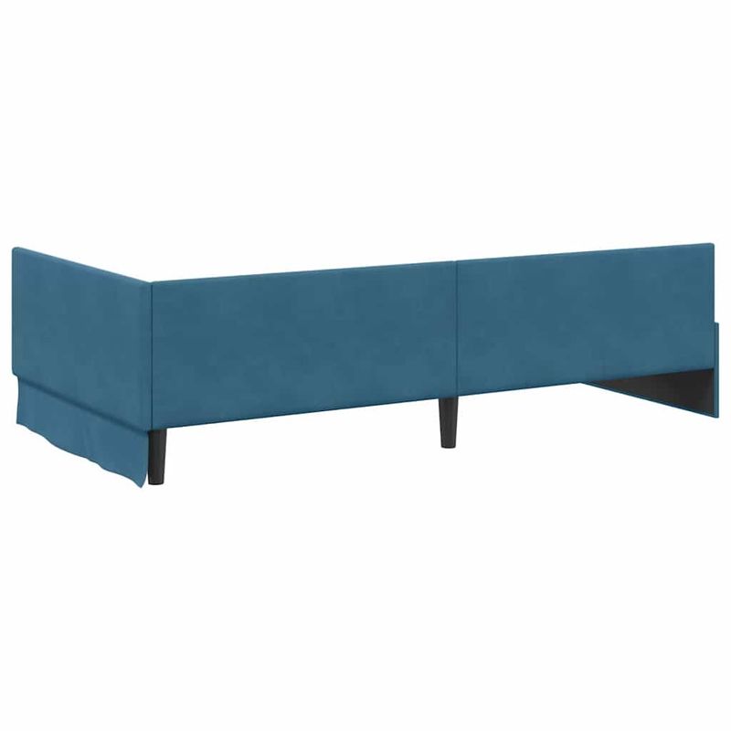 Casa si Gradina - Mobilier - Paturi si accesorii - Paturi - Cadru de pat coltar cu saltea Altele 2 pcs albastru Catifea - Infinity.ro