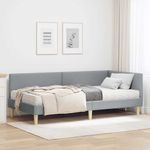 Casa si Gradina - Mobilier - Paturi si accesorii - Paturi - Cadru de pat coltar cu saltea Altele 2 pcs Gri deschis tesatura - Infinity.ro
